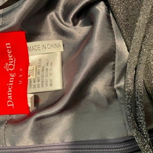 COCKTAIL DRESS Double Strap Sweetheart Neck A-Line Glitter Dress - Picture 5 of 5